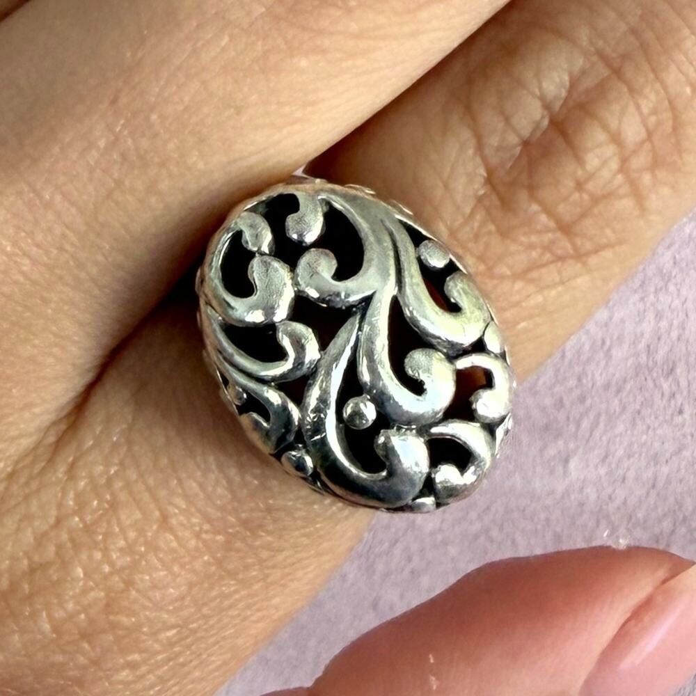 sterling silver chunky scroll ring size 6.75